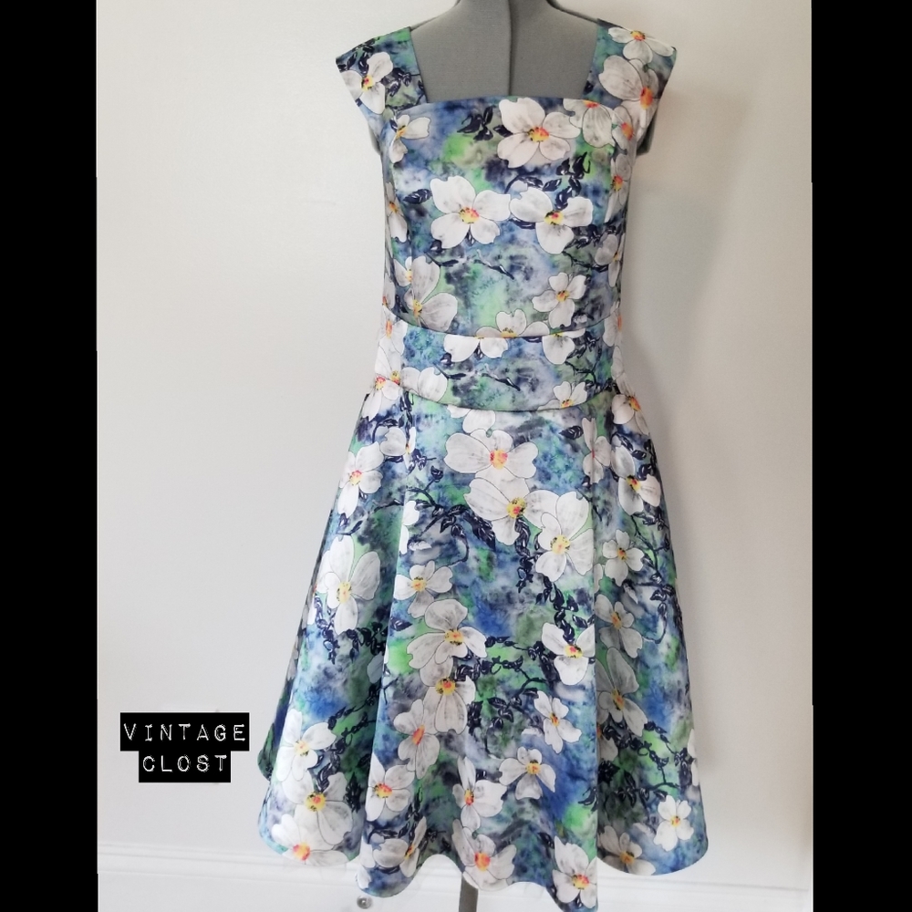 PRICE DROP Retro Floral A-Line Dress